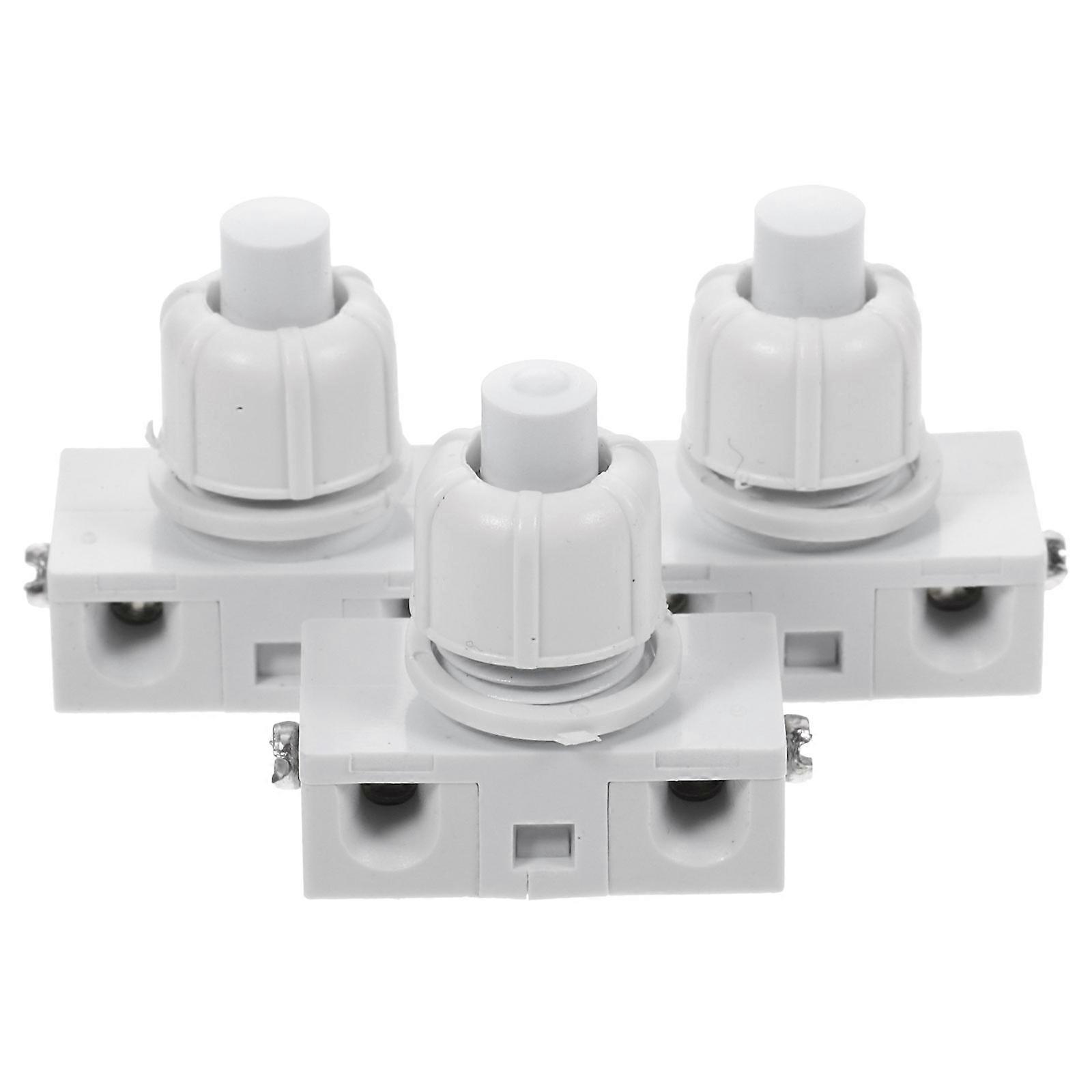 Household Push Button Switch for Light 3Pcs Self-Locking Replacement Button