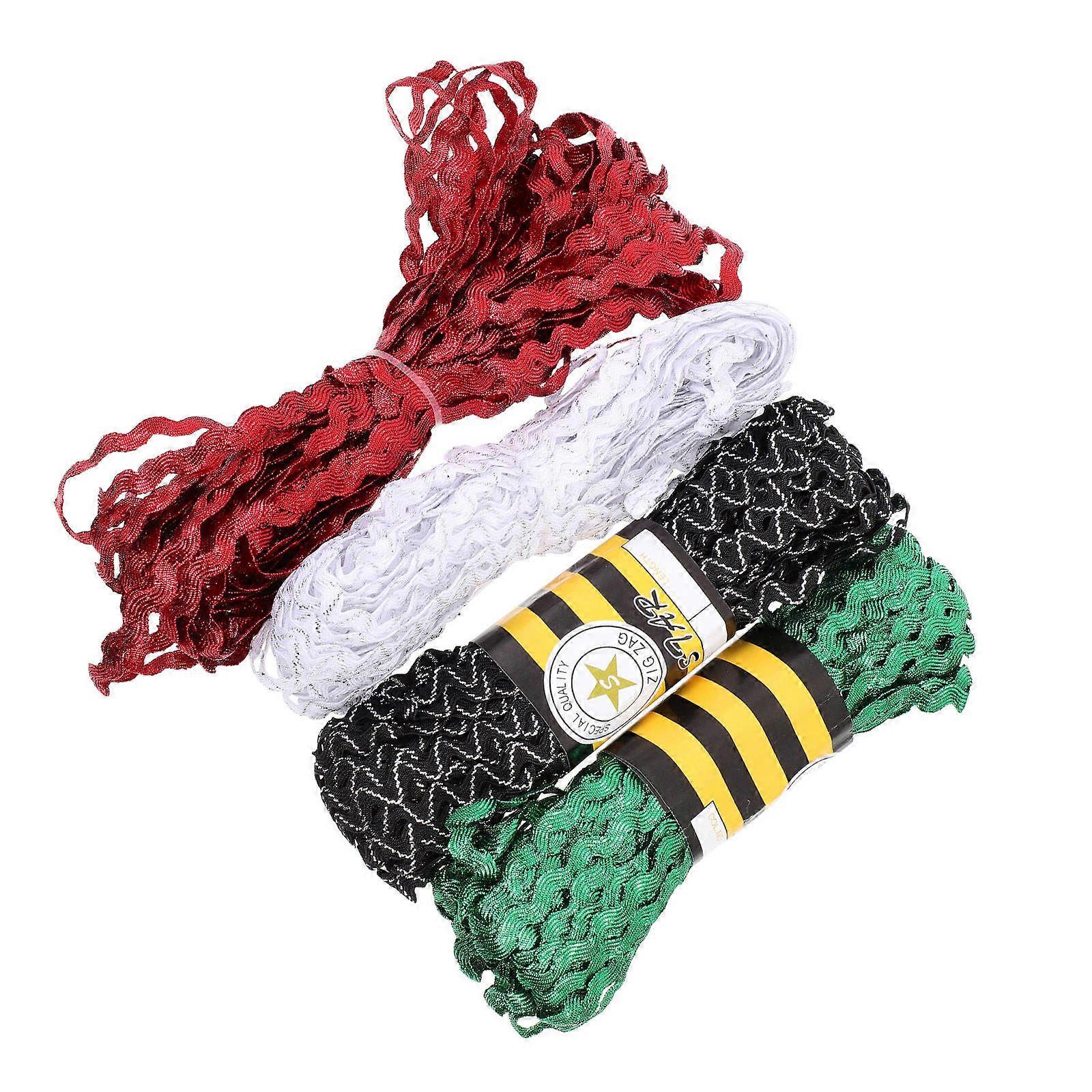 DIY Rickrack Ribbon for Gift Wrapping S Shape 4Pack