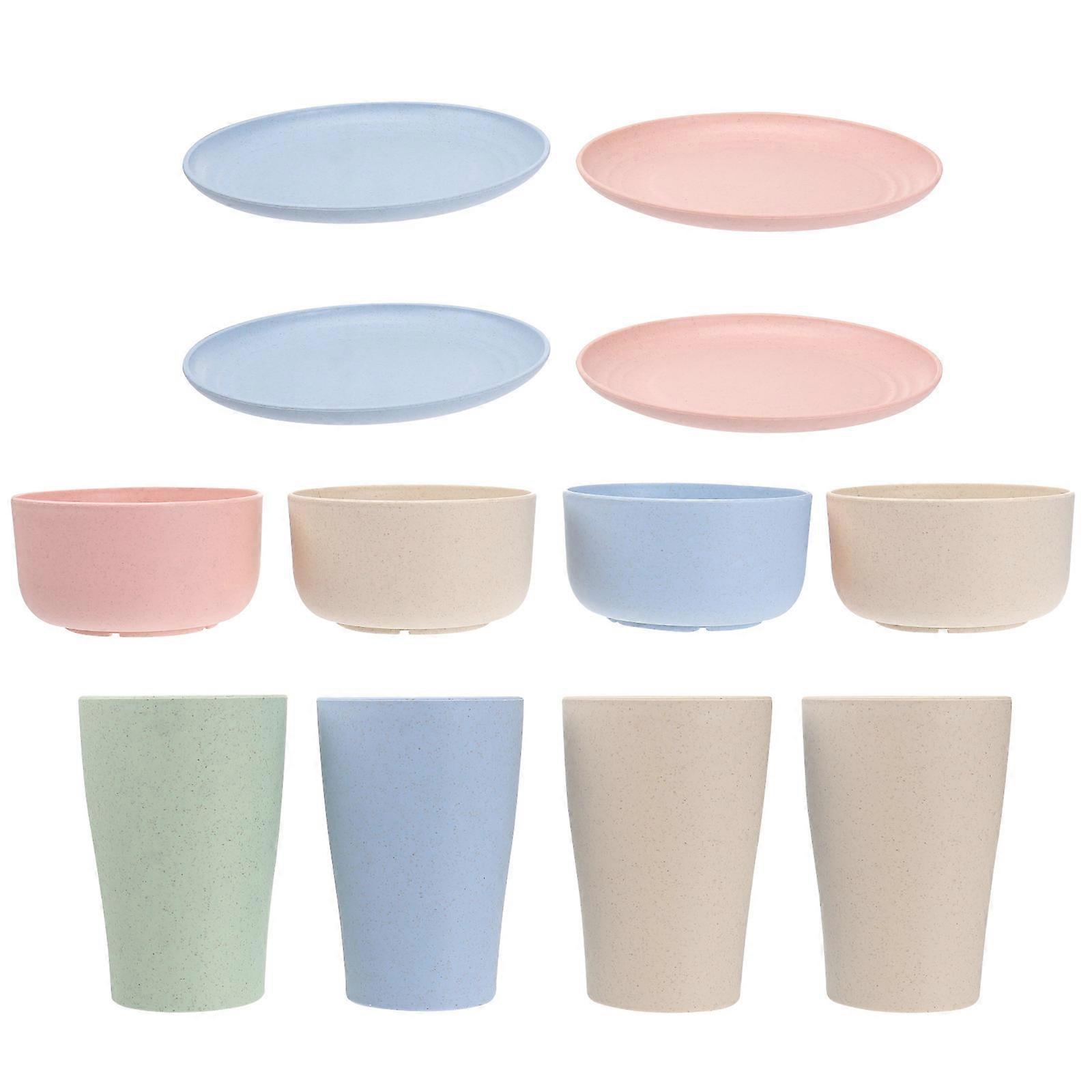 Household Tableware Bowl Set for Food Serving Includes 4Sets of Assorted Colors