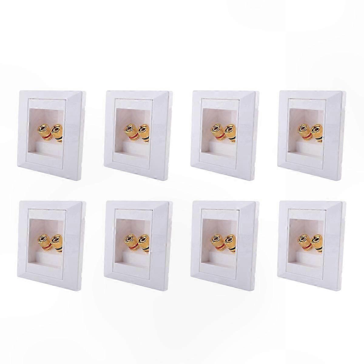 White Wall Socket with 2 Speaker Jacks