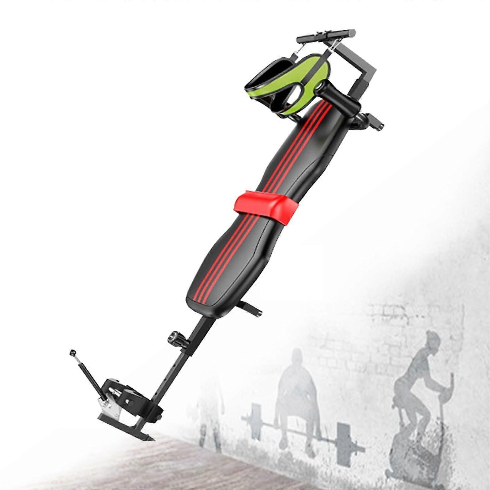 Adjustable Back Stretch Bench with Cervical Traction Device, Ergonomic Spine Support and Secure Ankle Lock