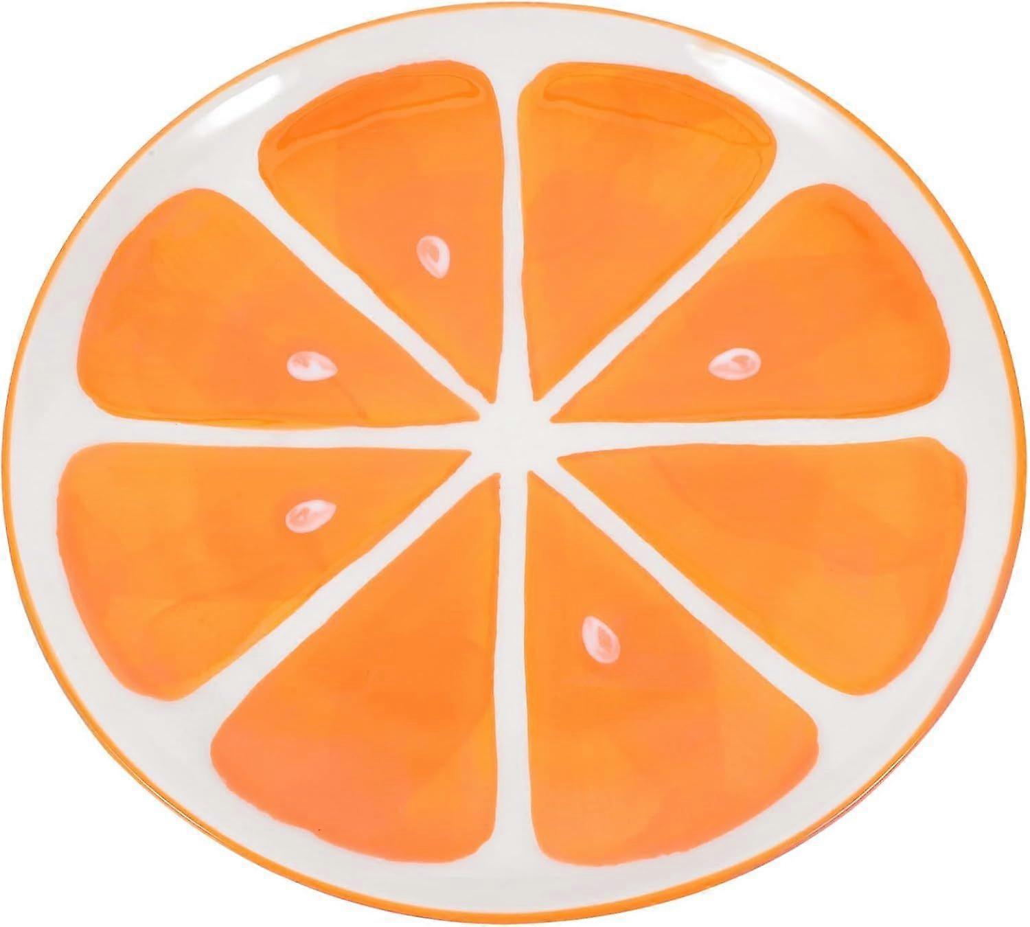 Decorative Ceramic Tray with Orange Pattern, Elegant Serving
