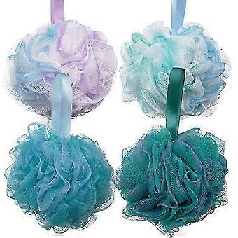 Duschbad Schwamm Dusche Luffas Bälle 75g / PCS für Duschgel Badezimmer Männer Frauen - Set von 4 Blumen Farbe Schwämme