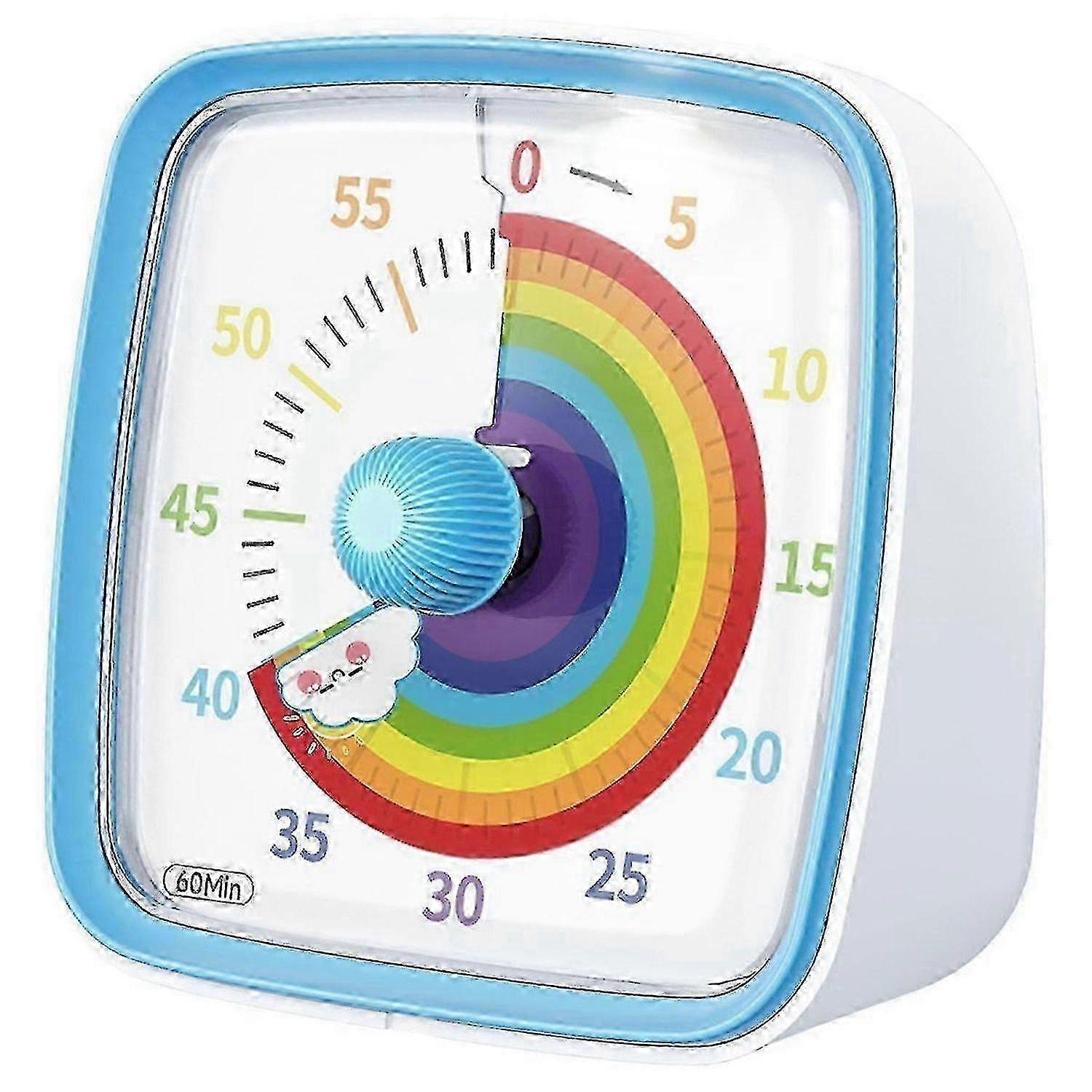 60-Minute Visual Timer with Night Light, Countdown Timer,Pomodoro Timer with Rainbow Pattern for Kid Edition 0627