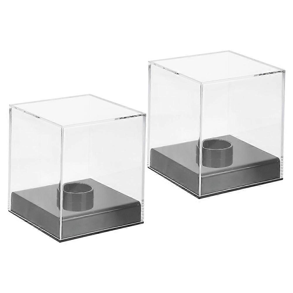 Transparent Baseball Display Case Acrylic for Storage Use 2Pcs Storage Box