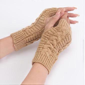 Frauen Stilvolle Hand Wärmer Winter Handschuhe Arm Häkeln Stricken Faux Wolle Fäustling Warm Fingerless Handschuh Twist Muster Frauen Handschuhe