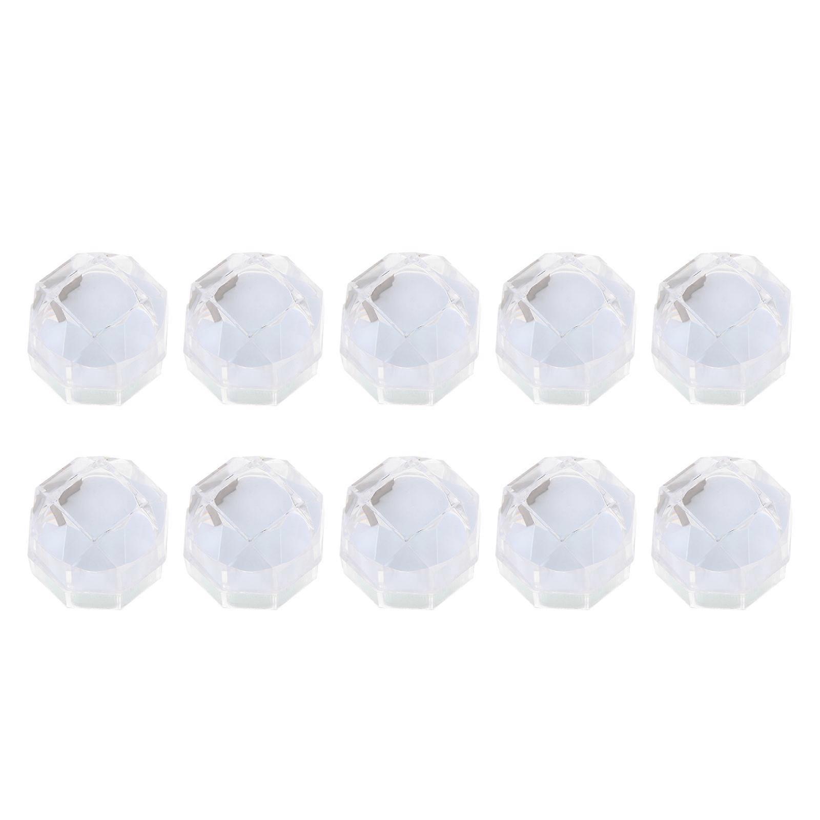 Wedding Box Ring Display Boxes for Storage Use 10Pcs Transparent Plastic Cases