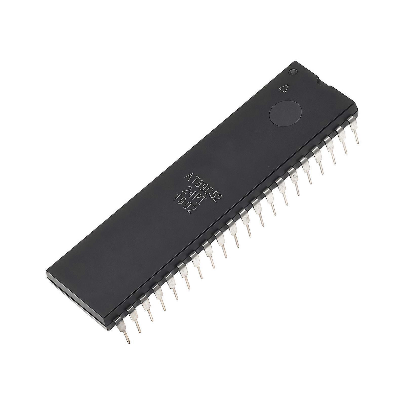AT89C52 24MHz Microcontroller in Plastic DIP40 Package Suitable for Engineering Students and Hobbyists Long Term Use Multicolor