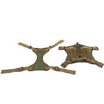 Outdoor Harness Working Dog Vest Pet Accessories Detachable Polyester Cloth Army Green(Vert Arme L)_