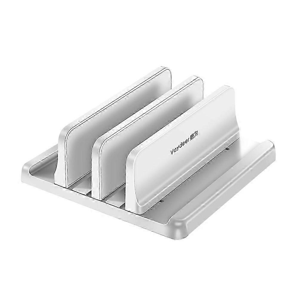 Adjustable Vertical Laptop Stand Holder Vertical Bracket Mount - Space Saving Organizer White