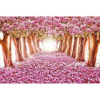 1000 Pieces Jigsaw Puzzles for Adults Romantic Blossom Jigsaw Puzzles Pink Flower Trees Tunnel Puzzle Landscape Falling Petals Intellective Toy Gift