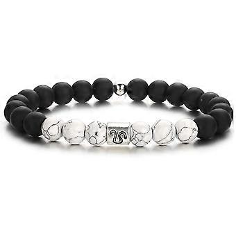 Kralen armbanden voor vrouwen mannen, 12 sterrenbeelden angst zwart wit afstand vriendschap charmes armbanden voor tiener meisjes kinderen Yin yang goede geluk ble
