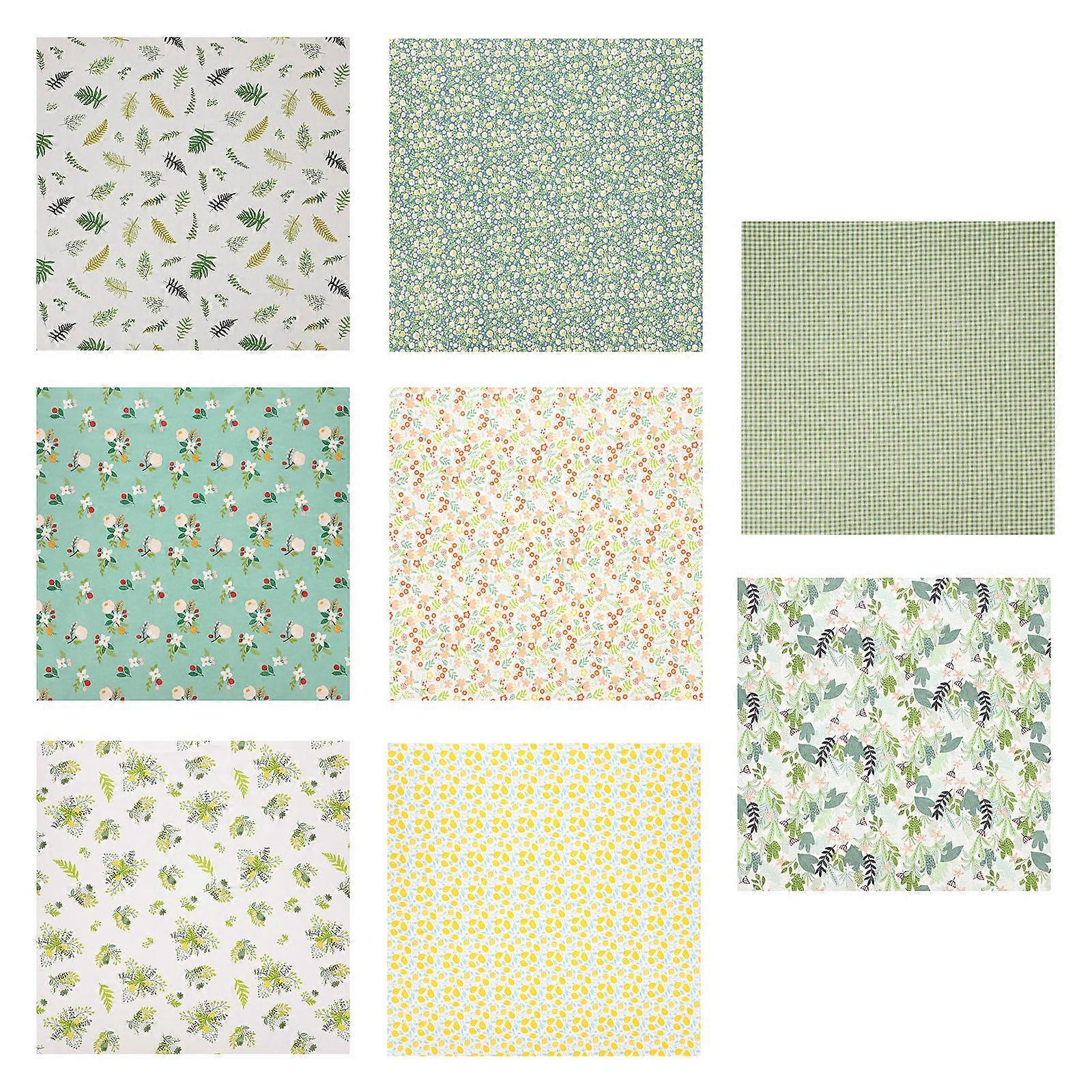 Quilting Patchwork Cotton Fabric for DIY Use 8 Sheets Craft Making Materials