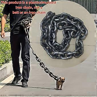 Plastic Iron Chain Dog Leash 59-Inch, Funny Lightweight Durable Pet Rope for Costume Parties Halloween Prank Photo Props