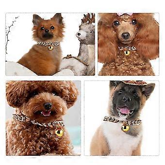 Pet Necklace Pet Bell Collar compatible with Decoration 1Pcs Golden Aluminum Copper