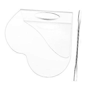 Heart Shaped Makeup Mixing Palette with Spatula for Foundation and Nail Art, Easy Clean Acrylic