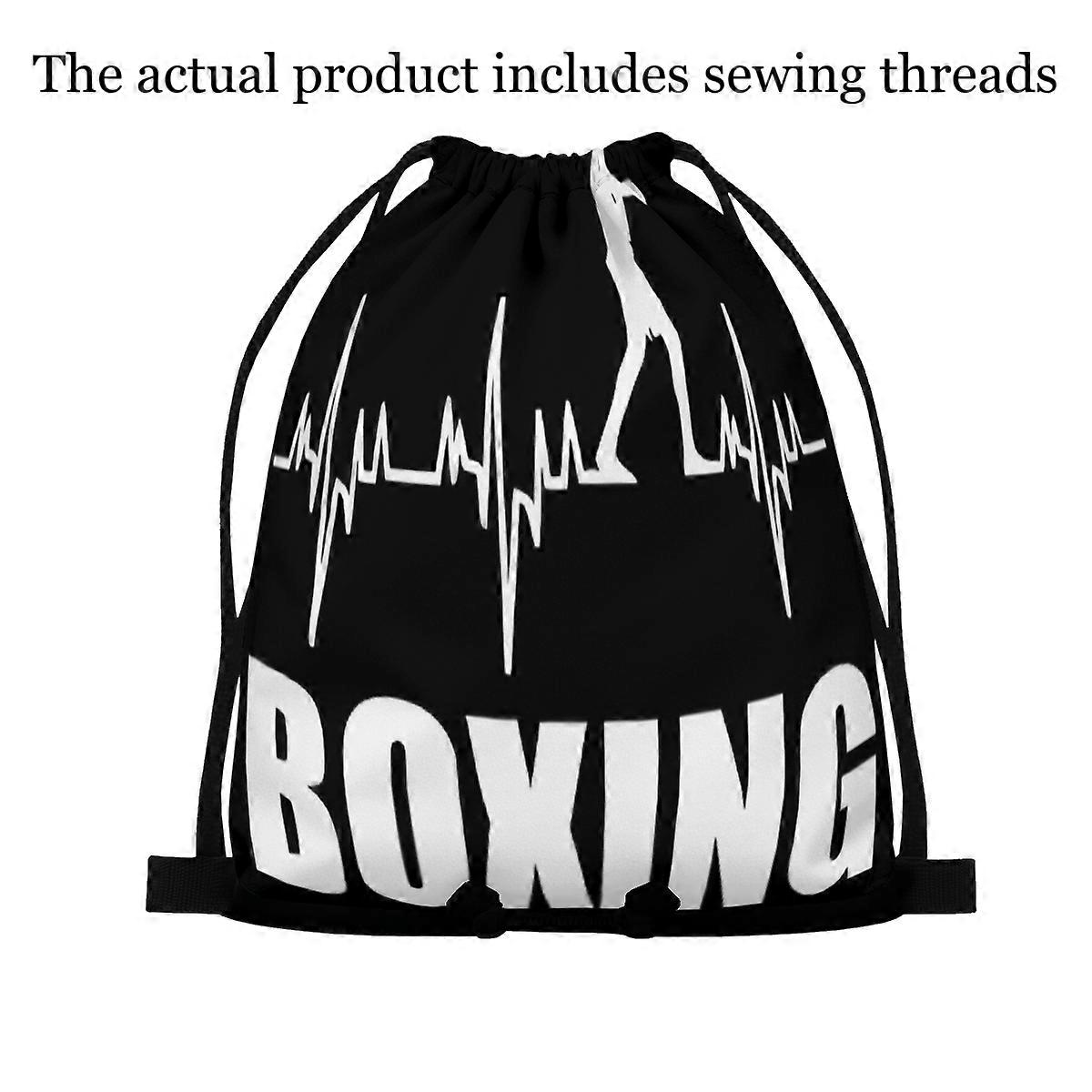 Multi-Size Drawstring Backpack for Boxing, Featuring Double-Sided Printing - a Compact Sack for Beach Essentials for Adu-Pqasd