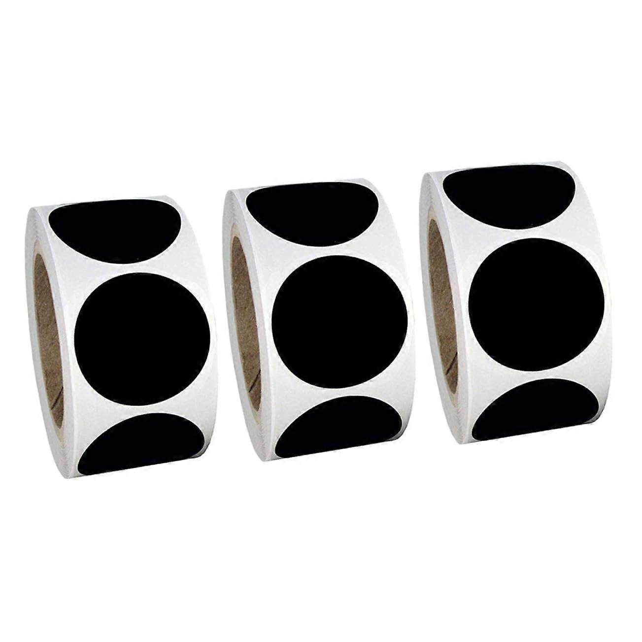 3 Rolls Waterproof SelfAdhesive Round Chalkboard Label Stickers for Jars Kitchen and Crafting
