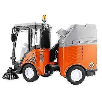 Simulation Road Sweeper Car Toy, Plastic Pull-back Vehicle With Light Music, Fall Resistant, 20x14x11cm