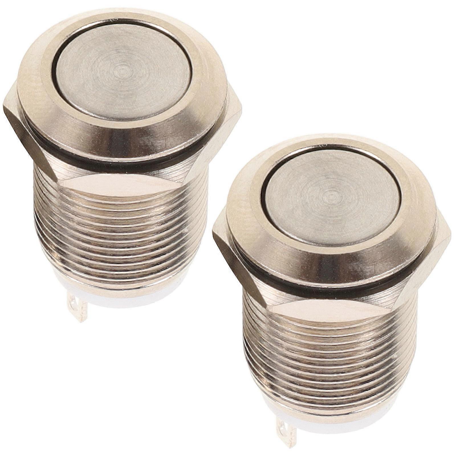 2pcs Doorbell Button Lighted Panel Mount Push Button Round Chime Button Supply