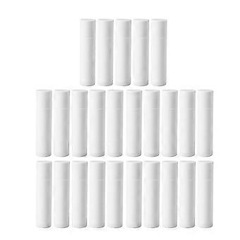 Tubes de baume à lèvres vides pour femme, 25 pièces, blancs
