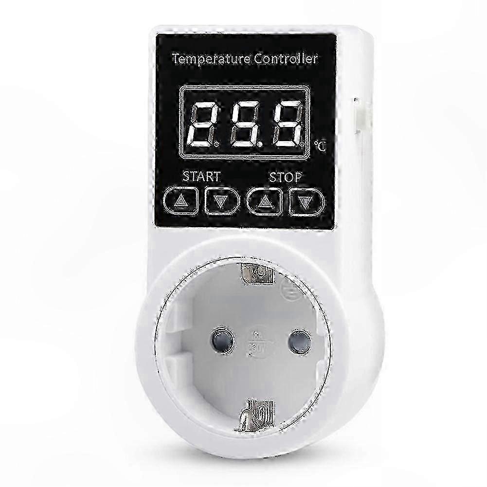 1pcs Digital Thermostat Socket with Sensor, Waterproof Temperature Controller