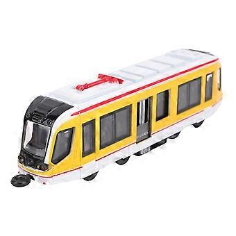 Battery Powered Toy Train Set Alloy Dual Ended Pull Back Locomotive Model for Boys and Girls Yellow