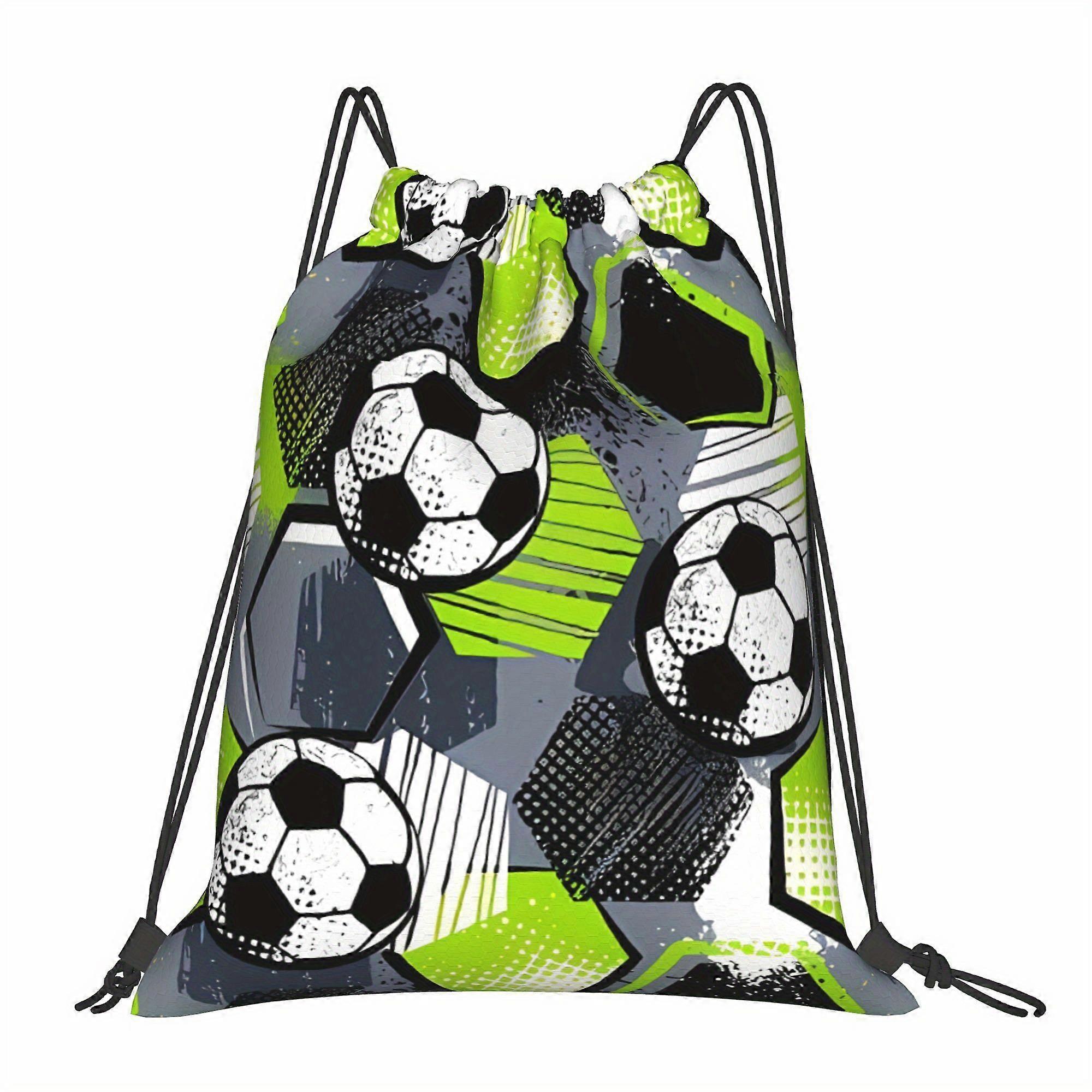 2D Flat Drawstring Bag, Soccer Pouch, 2D Flat-Cqazw