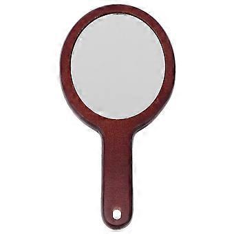 Wooden Handheld Makeup Mirror for Travel Use