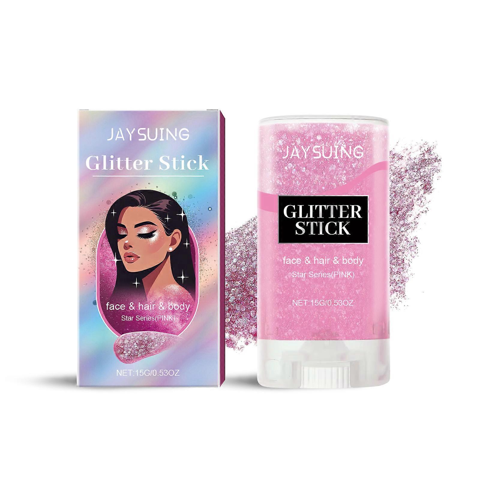 2pcs Glitter Flash Stick, Pink, for Party Dance Performance Makeup