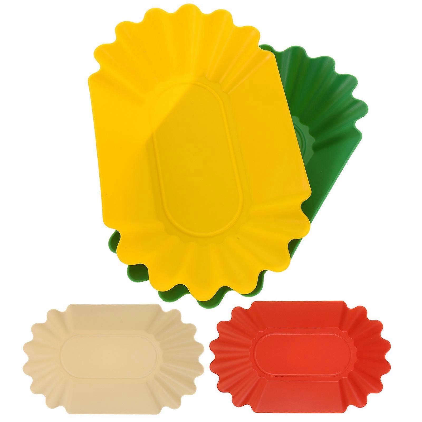 Assorted Color Coffee Sample Display Tray for Kitchen 4Pcs Plastic Bean Plate