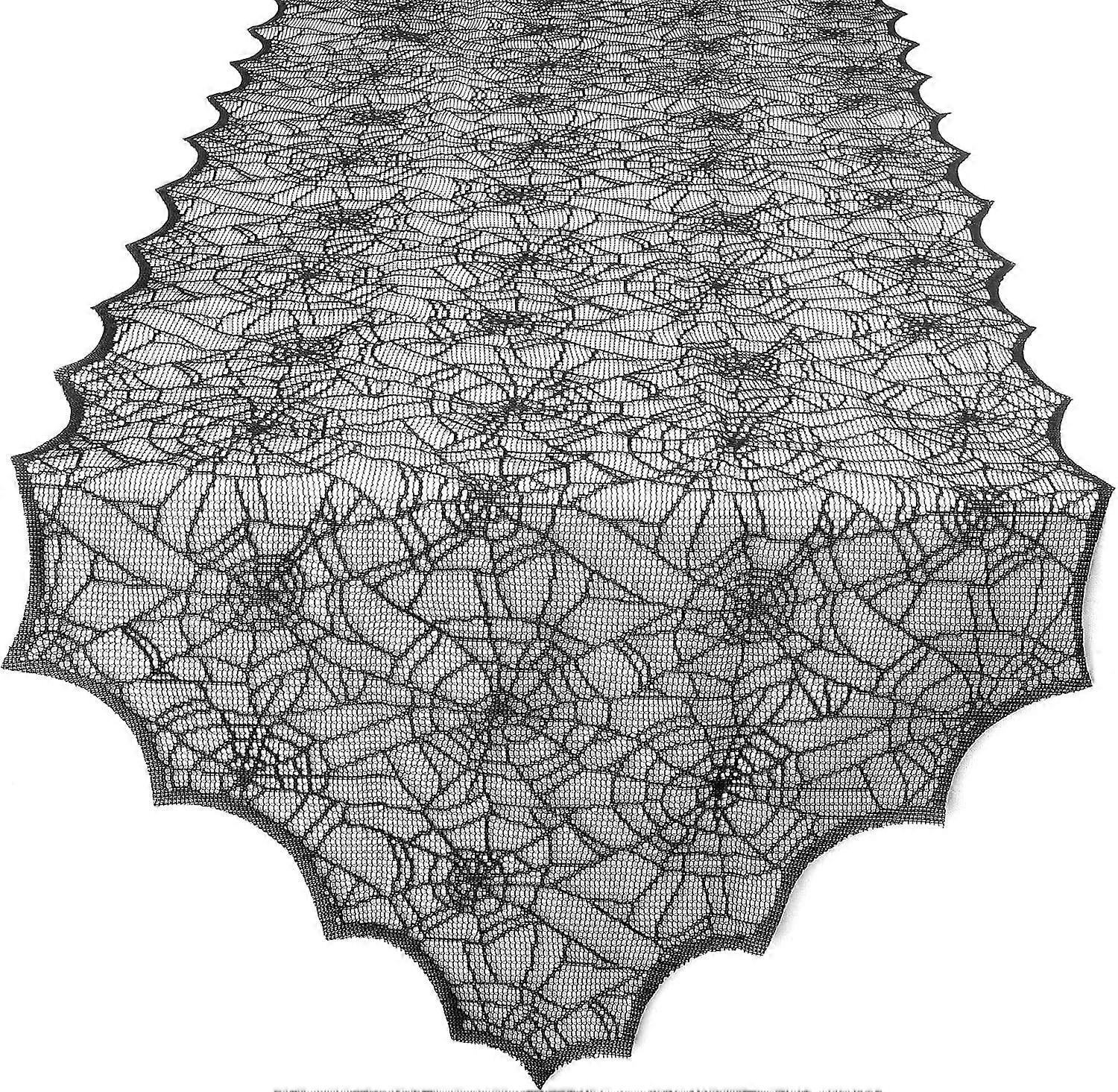 Lace Halloween Table Runner with Spiderweb Design - Halloween Table De