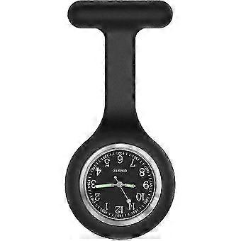 Nurse Watch Brooch, Silicone with Pin/Clip, Glow in Dark Design, Health Care Nurse Doctor Paramedic Medical Brooch Fob Watchblack XCO