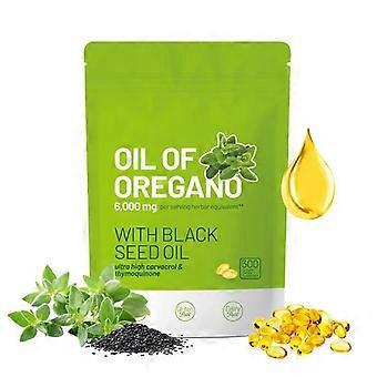 Oil of Oregano with Black Seed Oil, 300 Counts | Non-GMO, Gluten-Free, Green