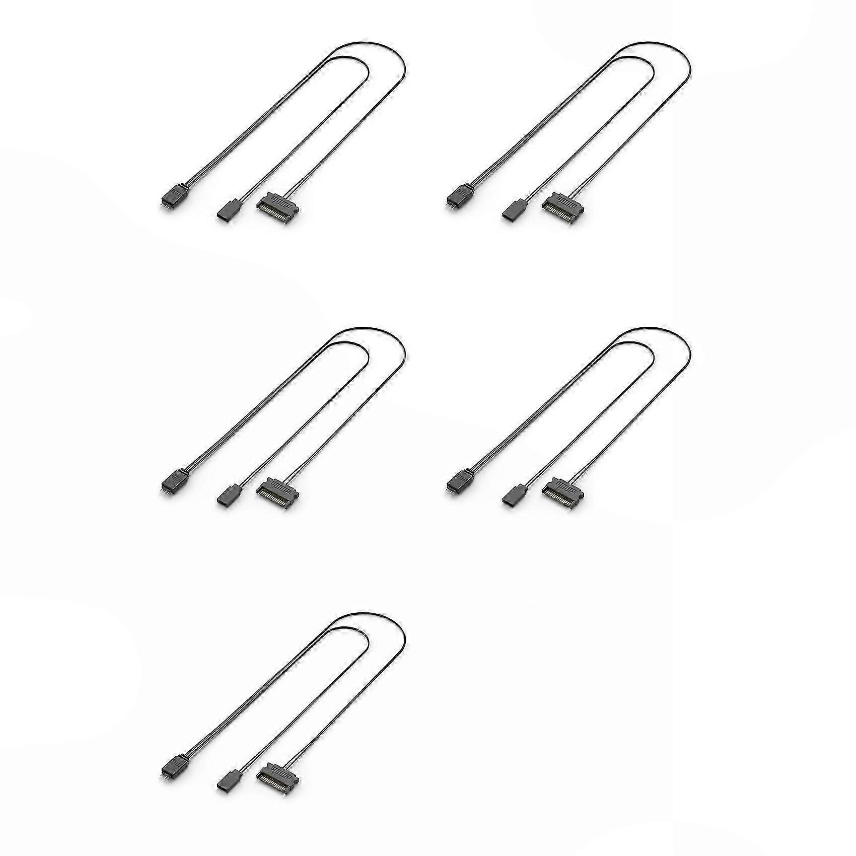 ARGB Controller Cable, 5-Pack SATA to 5V 3-Pin Reset Control Adapter for PC Case Lighting