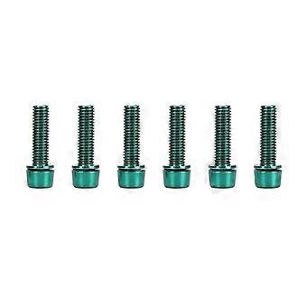 6pcs Bicycle Stem Screws Professional M5x18mm Aluminum Alloy Bike Handlebar Stem Screws for Mountain Bike Accessory GreenYMQX)