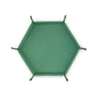 PU Leather Hexagon Foldable Dice Tray