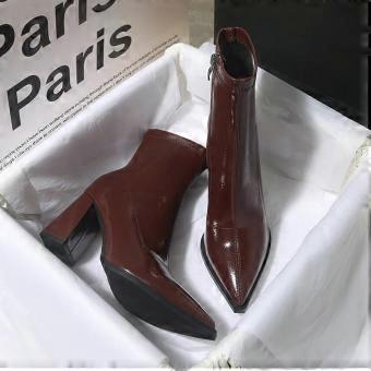 Sharp pointed high heels women's autumn and winter Korean ankle boots 2026 new coarse heel high-end feeling short boots