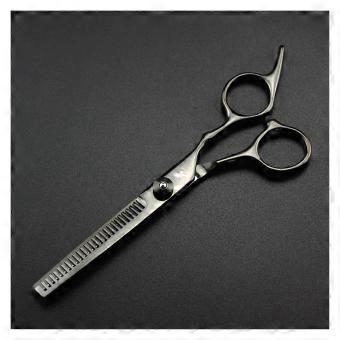 Professional 6 Inch Hair Cutting Scissors with Precision Sharp Blades, Ergonomic Barber Shears for Pets and Humans (Black Thinning)