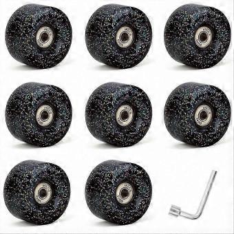 Quad Roller Skate -pyörät, 8 kpl, 62 x 33 mm, 85A, mustat laakereilla