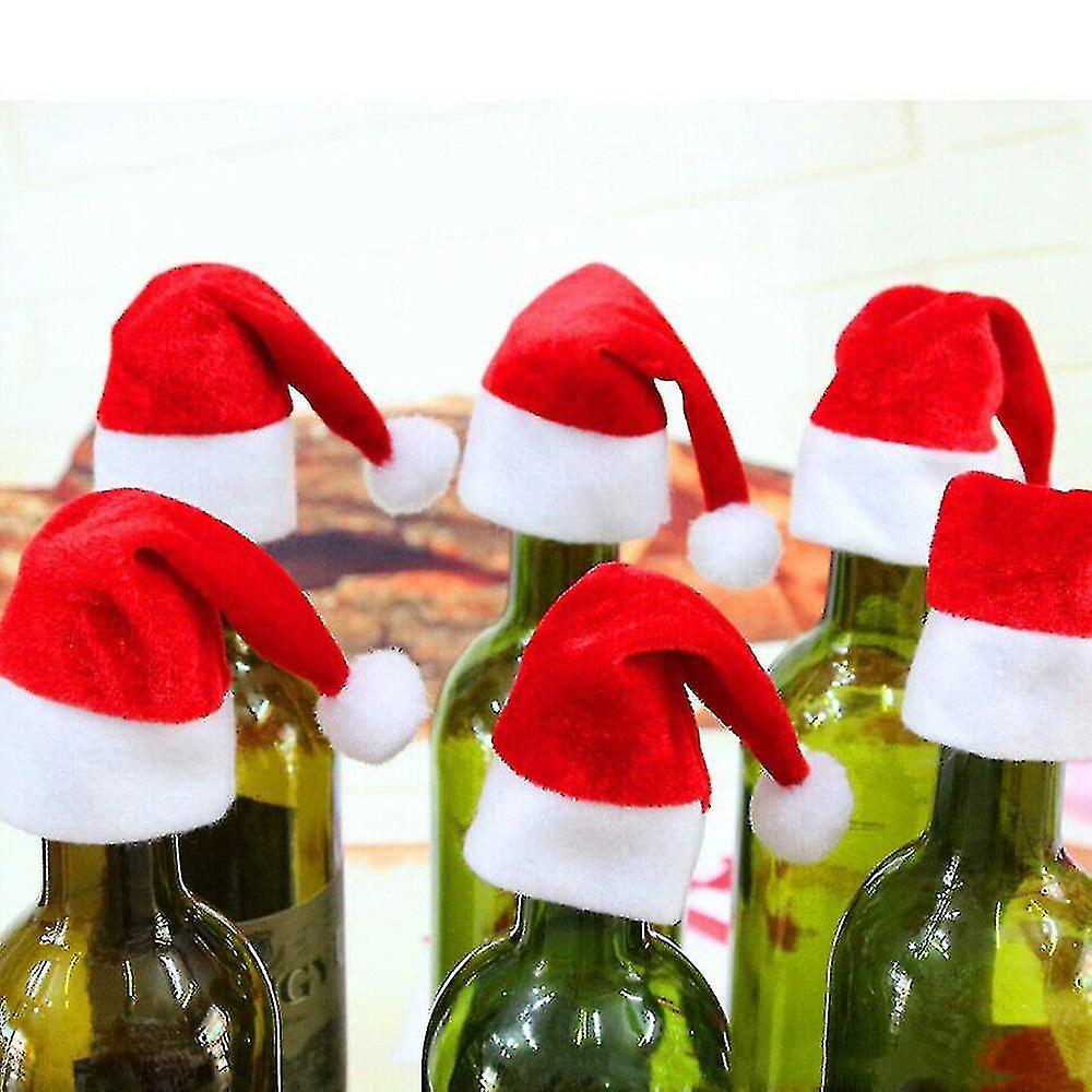 Santa Hat Christmas Tableware Cutlery Holder Bag Fork Spoon Pocket