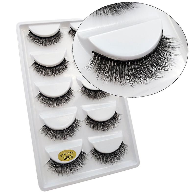 5-pair false eyelashes-3D faux mink-G803