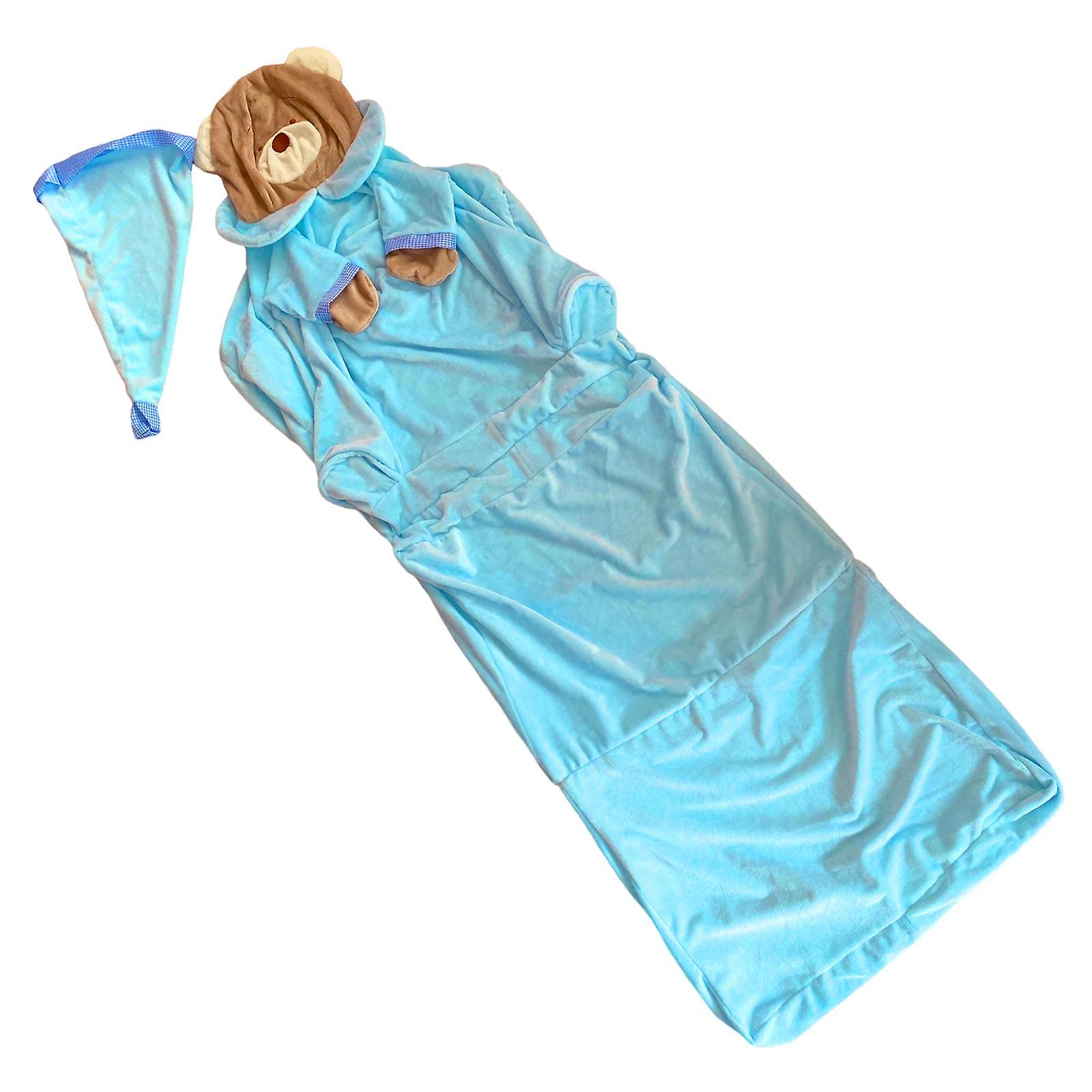 Tecknat soffstolsöverdrag vikbart tre nivåer för lekrum sovrum blå hatt björn