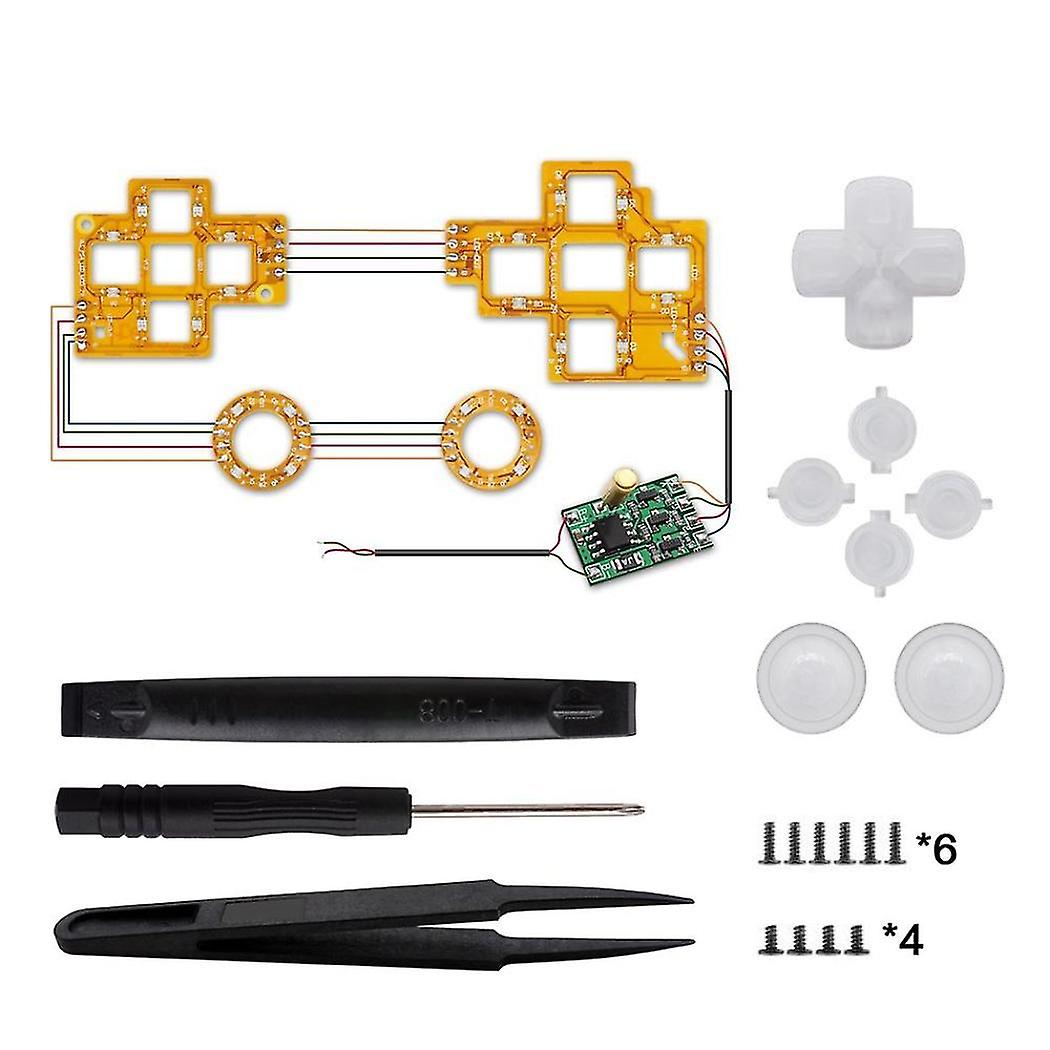 Multi-colors Luminated D-pad Thumbsticks Face Buttons Led Kit For Ps4 Controller 6 Colors Press Con