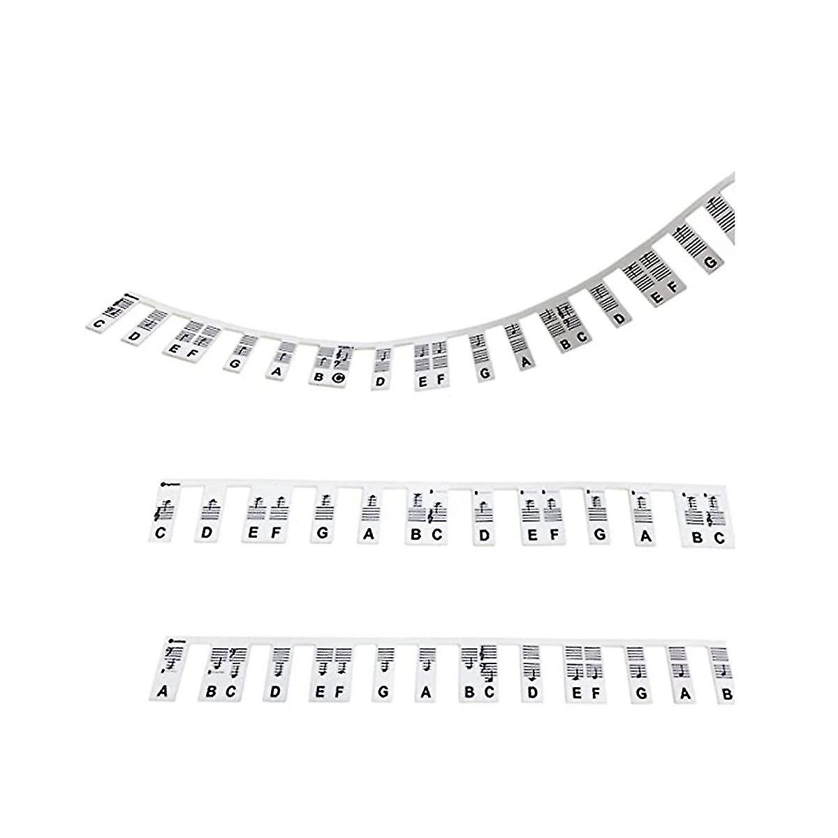 Detachable Piano Keyboard Note Label, 88 Keys Piano Note Guide and Piano Key Guide, (black)