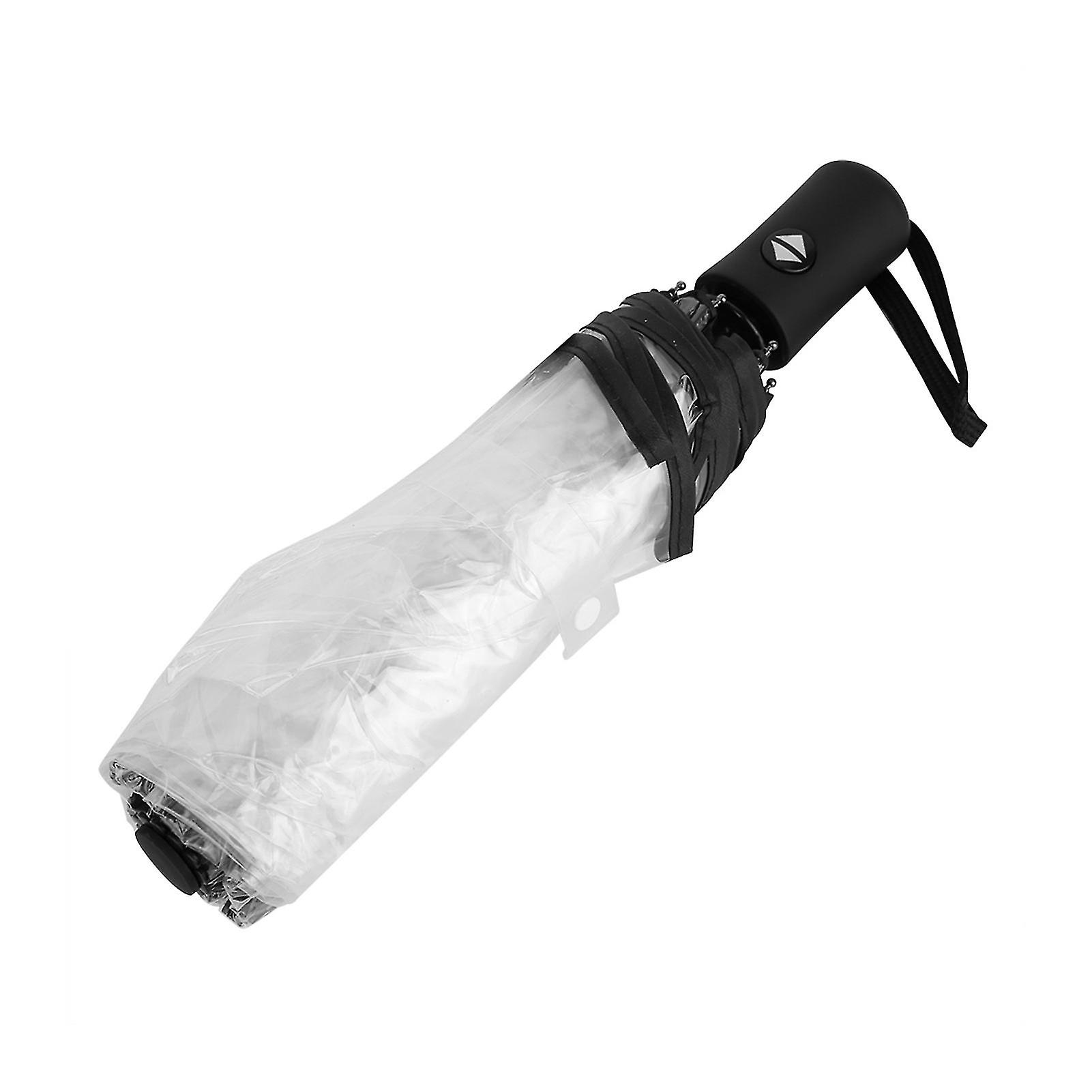 Women's Portable Tri-fold Folding Clear Umbrellas