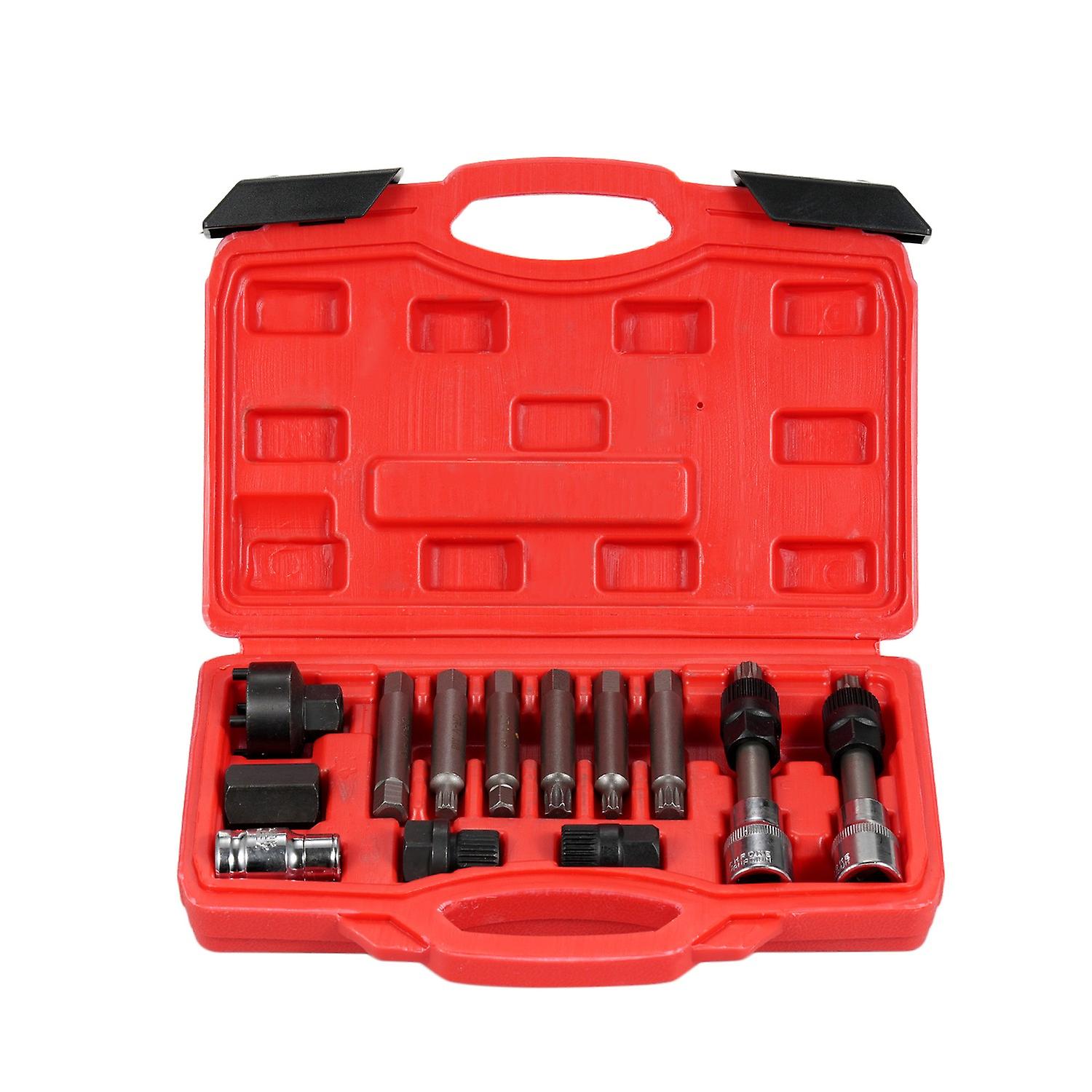 13 Pcs Alternator Pulley Tool Kit, Alternator Freewheel Pulley Puller Removal Engine Auto Tool Set I