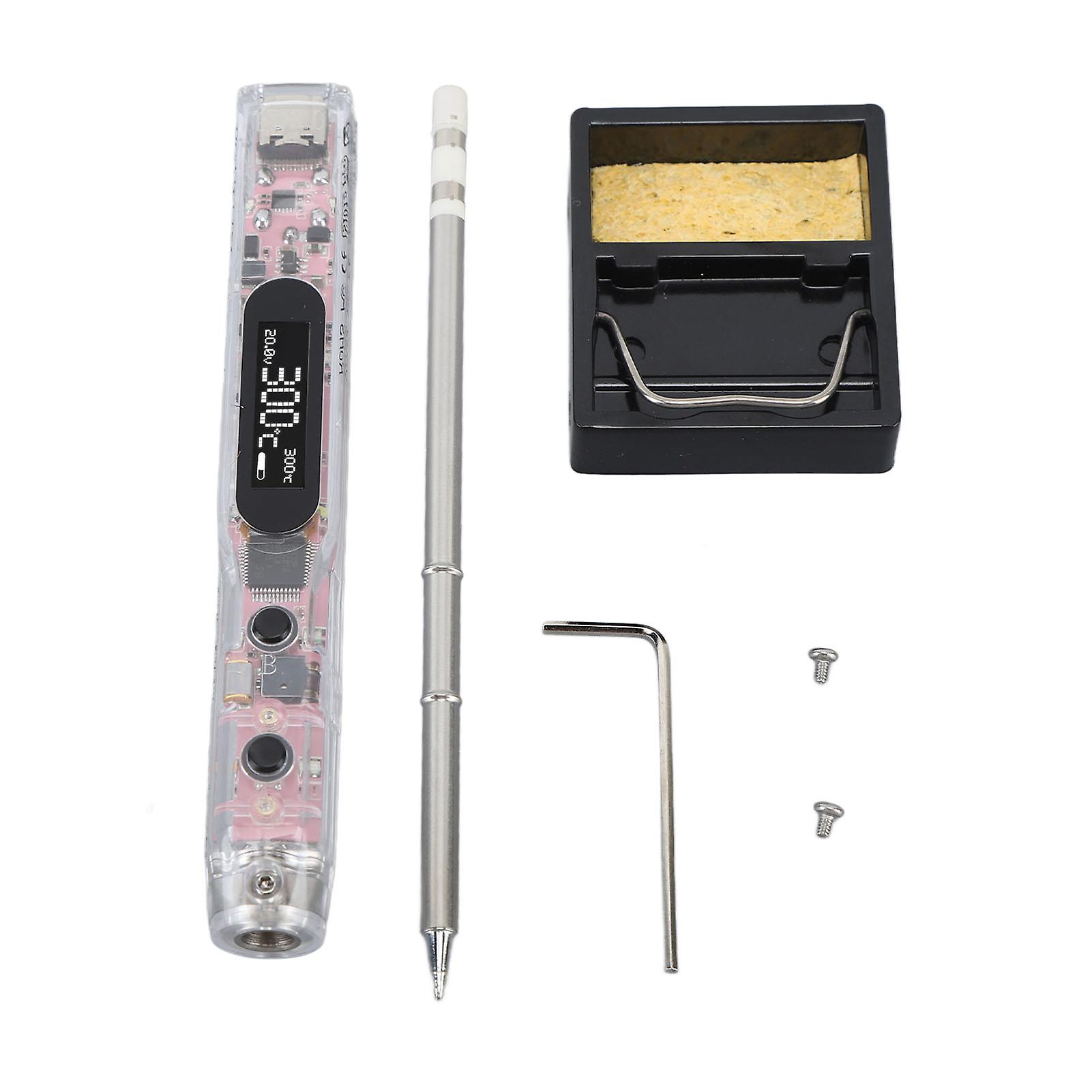 Electric Soldering Iron with Tip 0.91in Organic Light Emitting Diode Display Constant Temperature Iron DC12‑25V