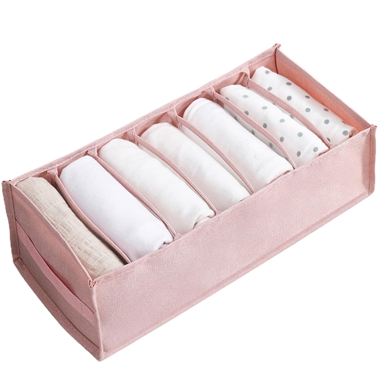 Multi-grids Wardrobe Organizer Fabric Collapsible Underwear Drawer Organizer for Dorm