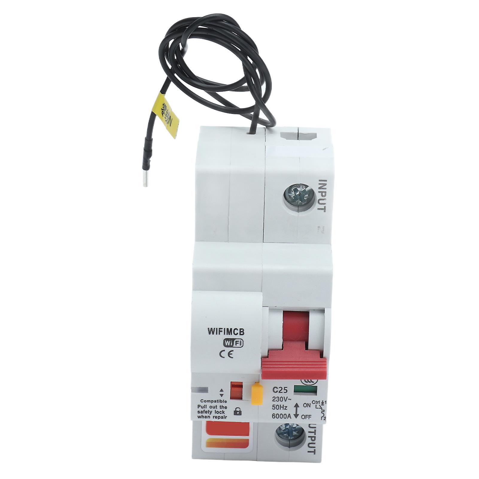 WiFi 1P Smart Circuit Breaker 6kA Flame Retardant Shell AC